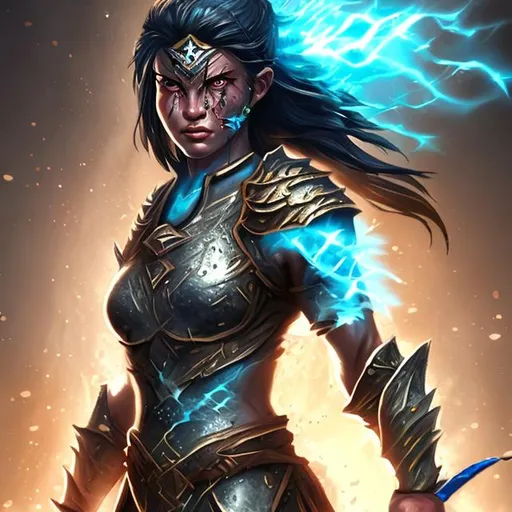 Prompt: Female warrior with water powers 