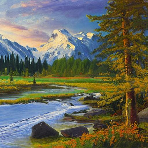 A cartoon style alaska stream landscape with in the... | OpenArt