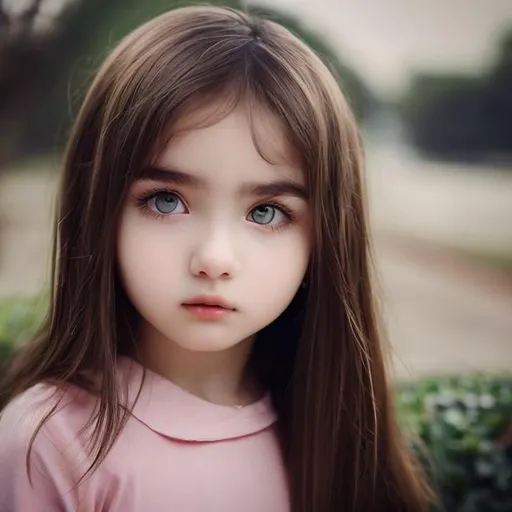 Girl, Child, Long brown hair, white skin, brown eye... | OpenArt