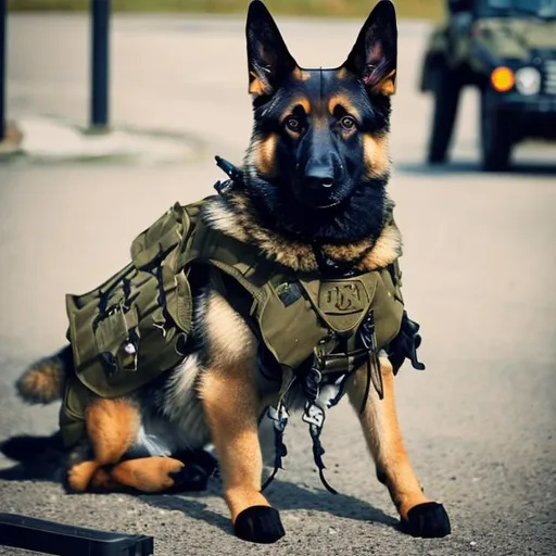 German shepherd shop army vest