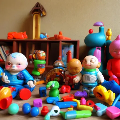 Prompt: OLD TOYS FOR CHILDREN