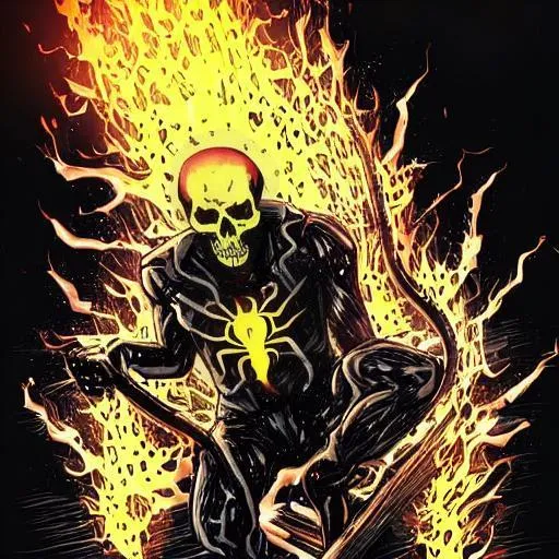 Prompt: ghost rider skull