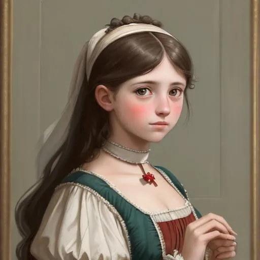 Prompt: A girl from 18th century Rome