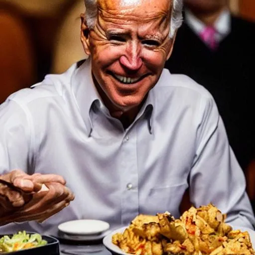 Prompt: Joe Biden eating at Red Lobster