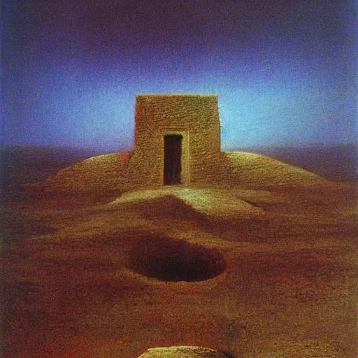 Prompt: Zdzisław Beksiński color oil painting ancient egypt