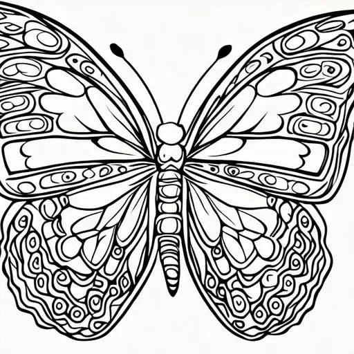 Prompt: Create a colouring in sheet of a butterfly
