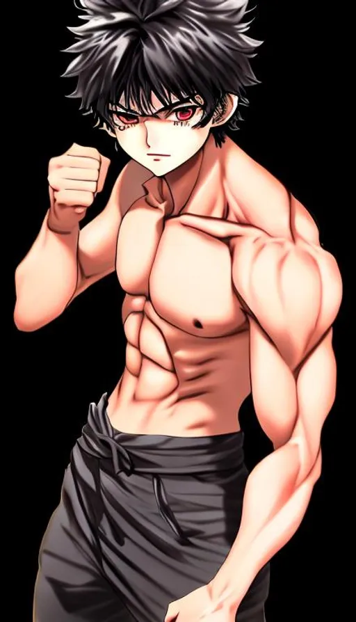 How to draw muscular anime boy. Anime bodybuilding 