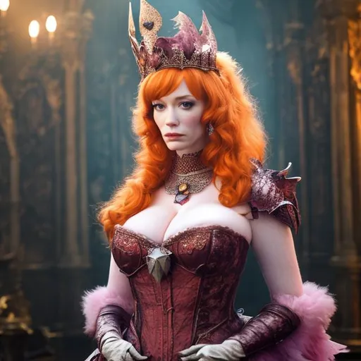 Prompt: Christina Hendricks as fantasy queen