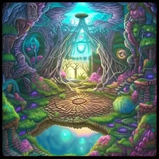 Prompt: A magical trans dimensional hideout place I hold  in my mind.