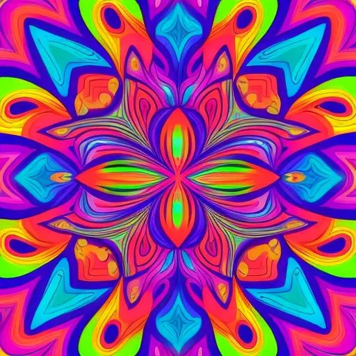 Prompt: Lisa Frank style illustration of trippy pattern background 