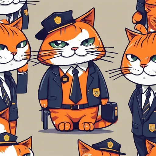 Prompt: Orange cat fbi agent