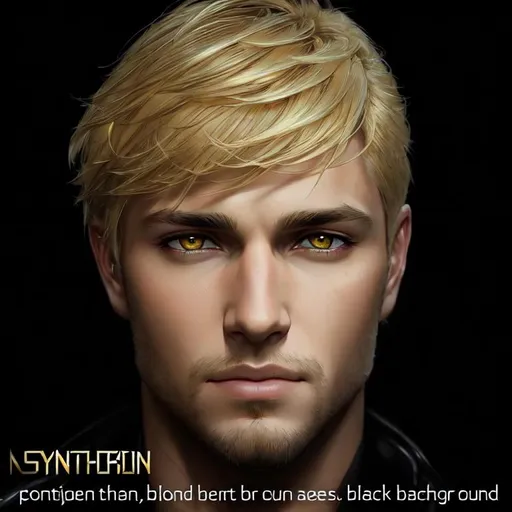 Prompt: photorealistic portrait of a handsome man with blonde hair with yellow eyes, perfect composition, detailed face, realistic, super detailed, 8k, high quality, artstation, sharp focus, studio photo, intricate details, highly detailed, by greg rutkowski