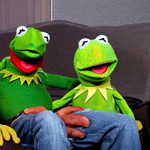 Carl Johnson from GTA chilling with Kermit the Frog | OpenArt