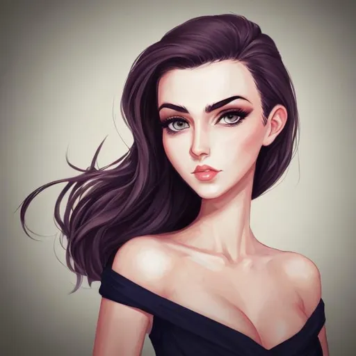 Prompt: Beautiful woman cartoon portrait