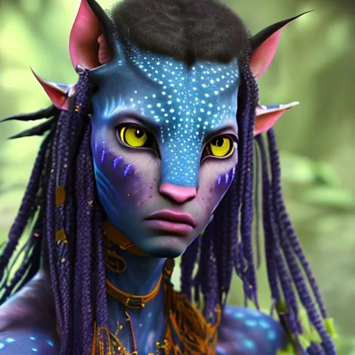 Prompt: avatar 2 Naavi character, Ultra Detailed, photorealistic, Cinematic 4K, Depth of field , Portrait Photograph,