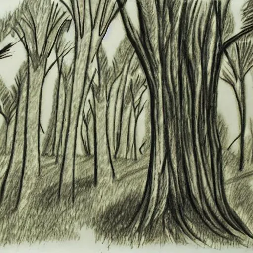 Prompt: drawing of cutted trees


