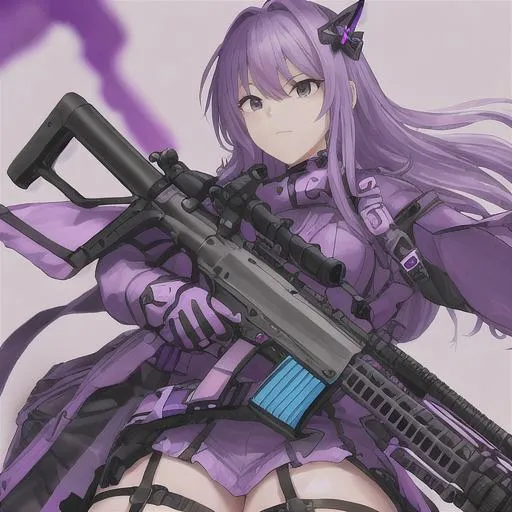 Prompt: purple assault rifle