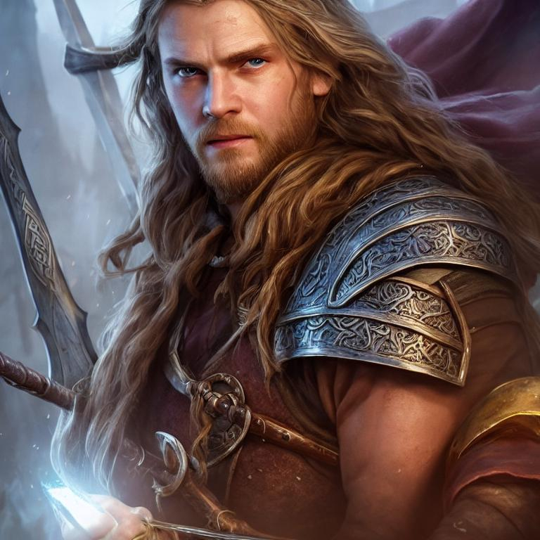 Viking Harry Potter, detailed face, action pose, hig...