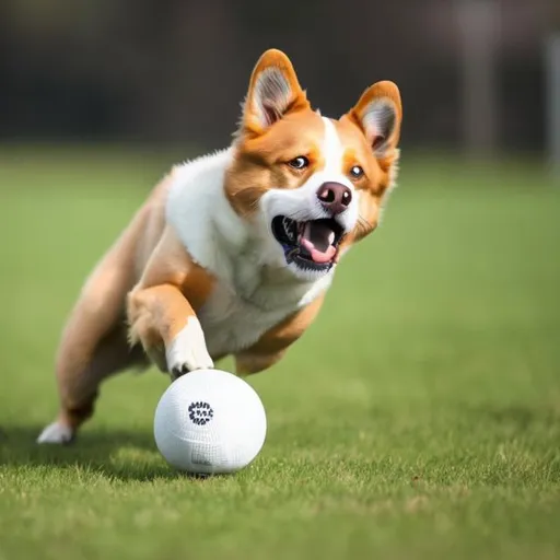 Prompt: A dog catching ball
