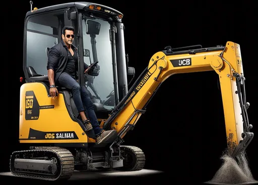 Prompt: Salman khan driving jcb
