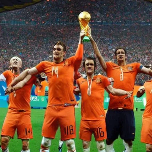 Prompt: Netherlands Lifting The World Cup