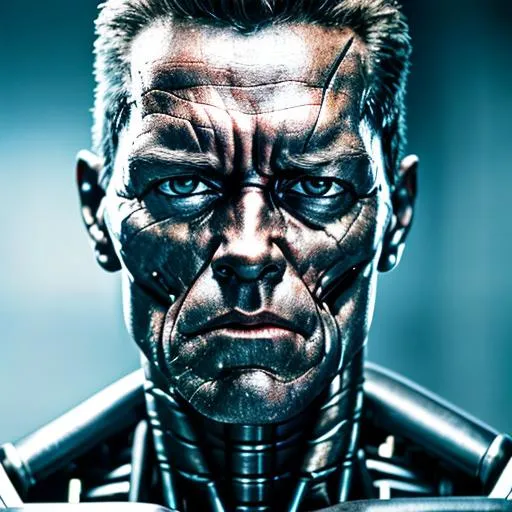 Prompt: RAW photo, realistic photo of Terminator,  (high detailed skin:1.2), 8k uhd, dslr, soft lighting, high quality, film grain, Fujifilm XT3