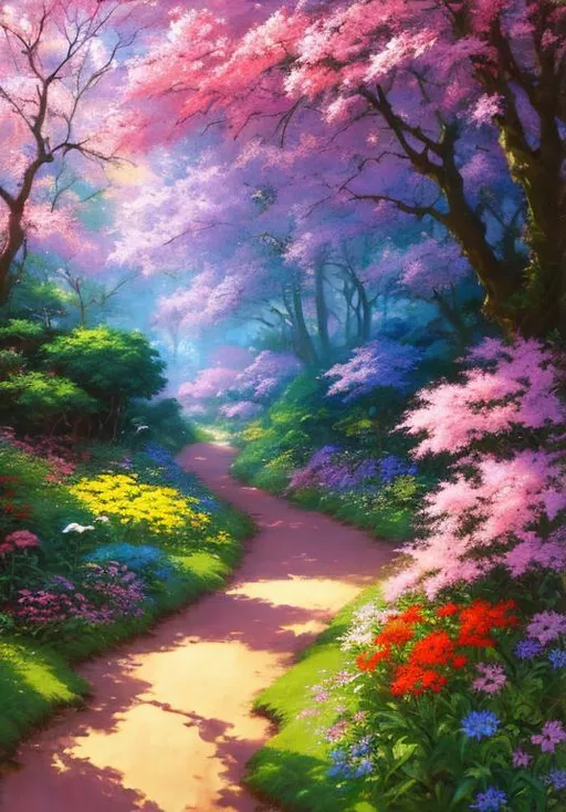 Prompt: UHD, , 8k,  oil painting, Anime,  Very detailed, zoomed out view of character, HD, High Quality, Anime, deep within a Pokemon flower forest, bright colors, large flowers, bright

Pokémon by Frank Frazetta