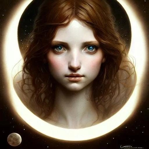 Prompt: Portrait of a faerie with brown hair and with cute face, under the moon, perfect composition, hyperrealistic, super detailed, 8k, high quality, trending art, trending on artstation, sharp focus, studio photo, intricate details, highly detailed, by greg rutkowski
