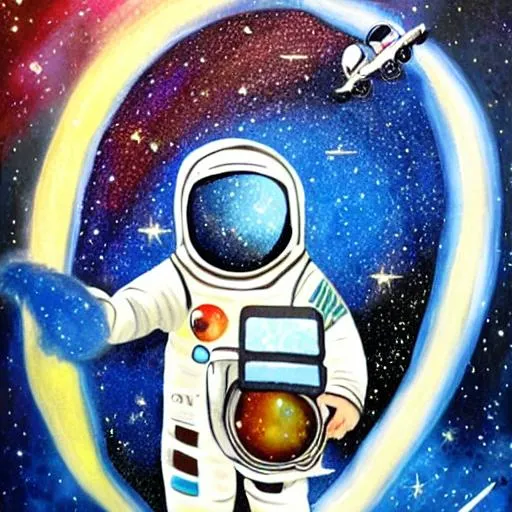 Prompt: galaxy with a astronaut 