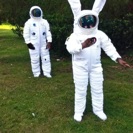 Prompt: Bunny astronaut suit