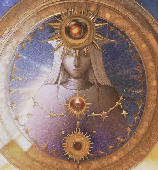 Prompt: sun with eye, alchemical, esoteric, medieval, occult, realistic, high definition, centered, white background 