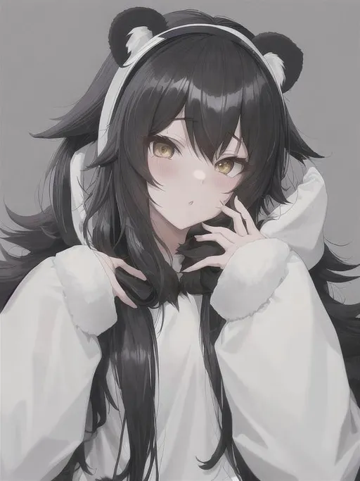 Panda hoodie anime online girl