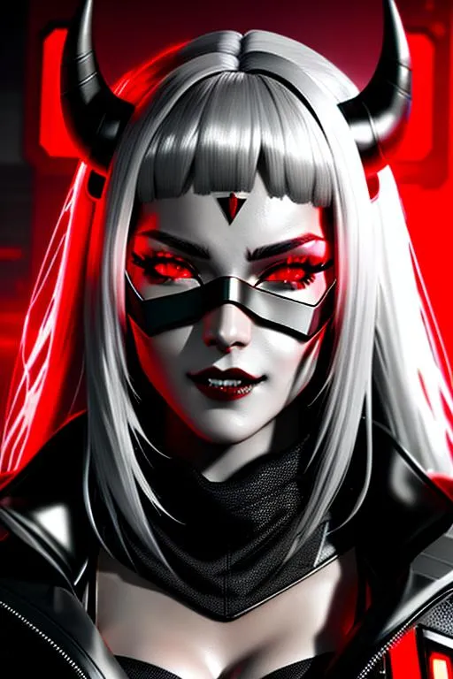 Cyberpunk, HD, 8K, Look at camera, Black Mask, grey...