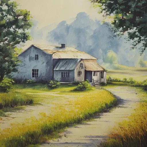 Prompt: a painting for a rural style home 
