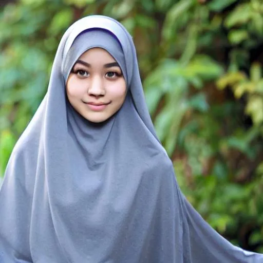 Prompt: Female, age 18, beautiful indonesia, hijab
