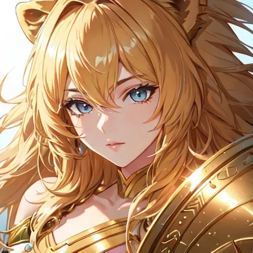 Prompt: Leo  The Lion zodiac as a 
female human, 8k, UHD,  highly detailed, close up