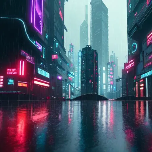 A city, cyberpunk, rain, 4k, sci fi | OpenArt