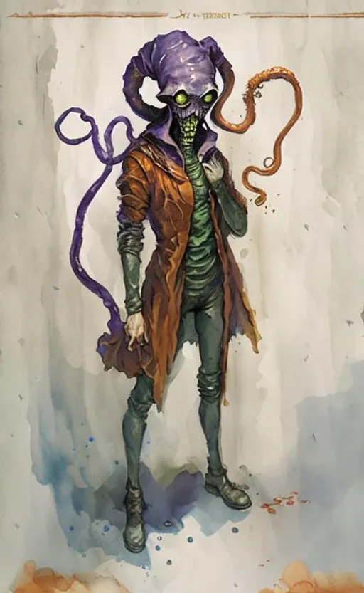 Prompt:  jester eldritch tentacle tarot card 