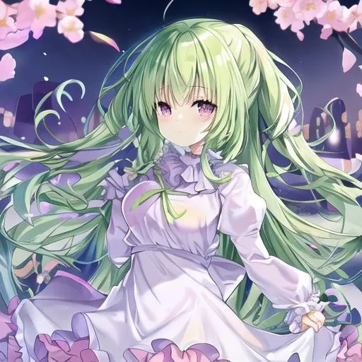 Custom Cursor on X: This girl with long lime hair, green eyes, curled  horns, and sharp teeth is named Valac Clara and she is the character of the  anime in cursor Welcome