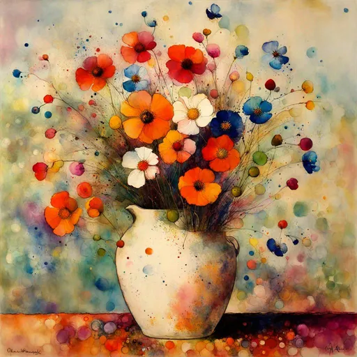 Prompt: Alcohol ink painting effect by style of Odilon Redon, Charles Rennie Mackintosh, Yvonne Coomber, Rinko Kawauchi