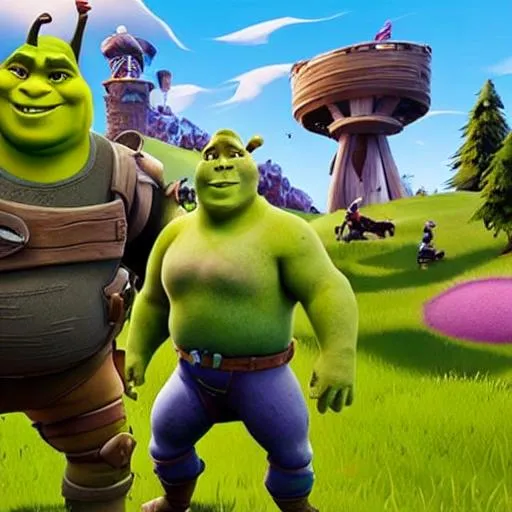 Prompt: Shrek in Fortnite 
