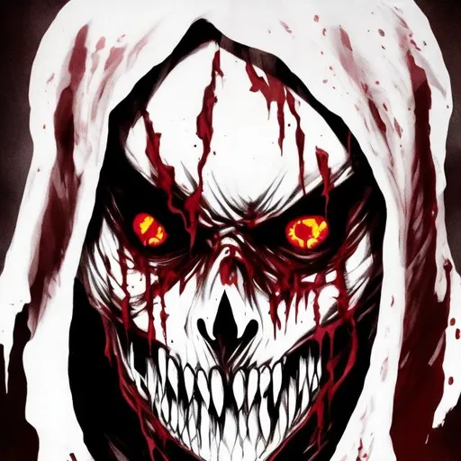 Prompt: Ghost face killer creepy
