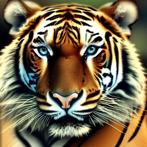Prompt: Animated elegant beautiful tiger with mesmerizing eyes 
