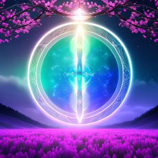 Prompt: ｛Celestial Harmony｝,Awakened，glowing flowers, full body, 8K, 