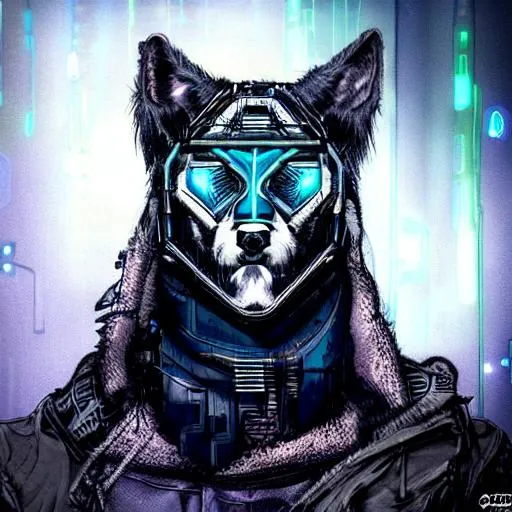 Prompt: cyberpunk wolfboy
