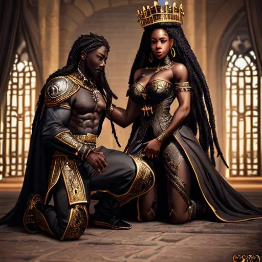 african king and queen art