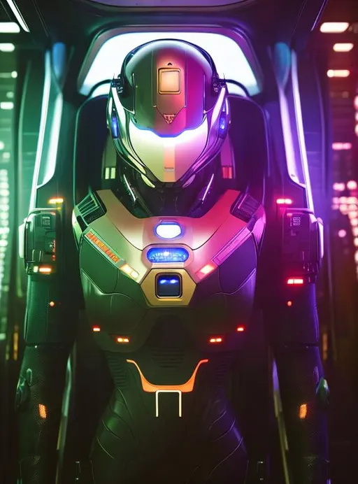 A Spaceship Pilot In A Reflective Suit With Robotic OpenArt