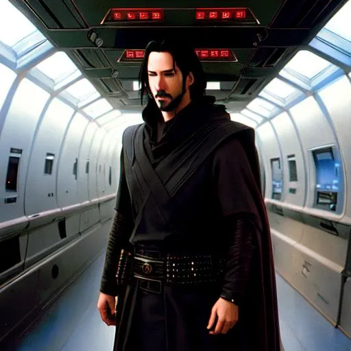 Prompt: Perfect Portrait of KEANU REEVES as redeemed JEDI REVAN wearing rugged hooded robes in mysterious smoke filled space ship corridor Hyperreal intricate details, HDR, beautifully shot, hyperrealistic, sharp focus, 64 megapixels, perfect composition, high contrast, cinematic, atmospheric, moody by Ralph McQuarrie

science fiction, Jedi master, dune, 80s movie set, vintage optics, retro movie, the empire strikes back, a new hope

ink flow style, linear drawing, watercolor wash, pencil sketch, character design, warrior, full body, beautiful, legends, dark fantasy, drops of gold, 4K, perfect composition, comic style, by Alphonse Mucha, Brian Froude, John William Waterhouse