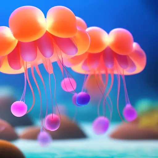 Prompt: The baby jellyfish, story, animation