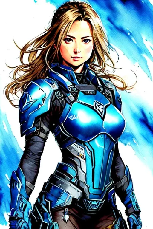 Prompt: (((Yoji Shinkawa))), sticker of ultra detailed portrait of Emily VanCamp in blue holy armor,  high quality cell shaded illustration in post apocalyptic style by Yoji Shinkawa, ((full body)), dynamic pose, perfect anatomy, centered, freedom, soul, blue long hair, approach to perfection, cell shading, 4k , cinematic dramatic atmosphere, watercolor painting, global illumination, detailed and intricate environment, artstation, concept art, fluid and sharp focus, volumetric lighting, cinematic lighting, Art by Yoji Shinkawa,